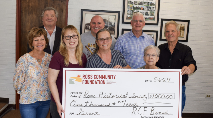 Historic Society Grant group with check