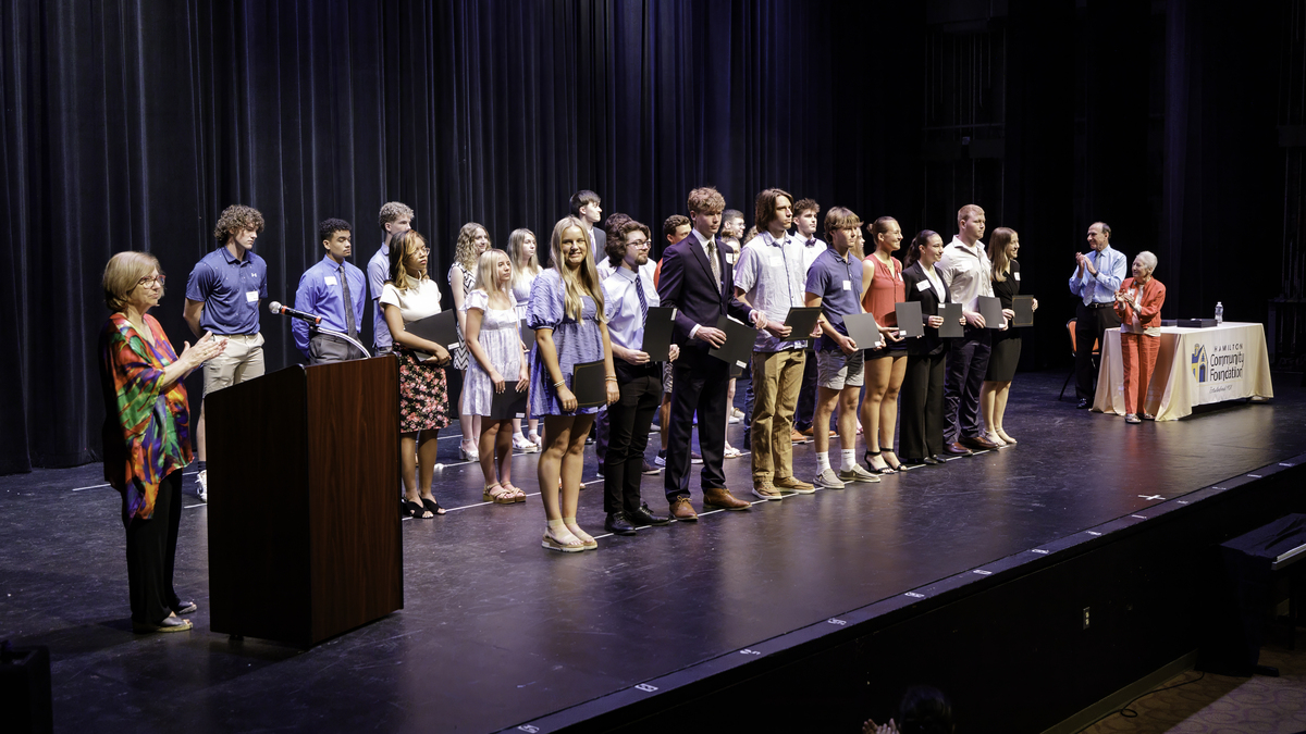 Scholarship Award Recipients on stage
